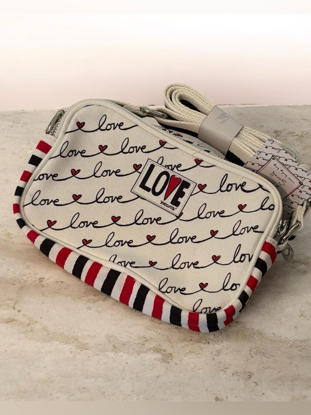 BRIGHTON Crossbody Bag Red White & Blue “Love” Design *NEW*